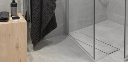 Linear drain saves bathroom dream